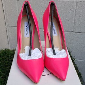 Steve Madden Daisie Pink Neon Leather Pumps